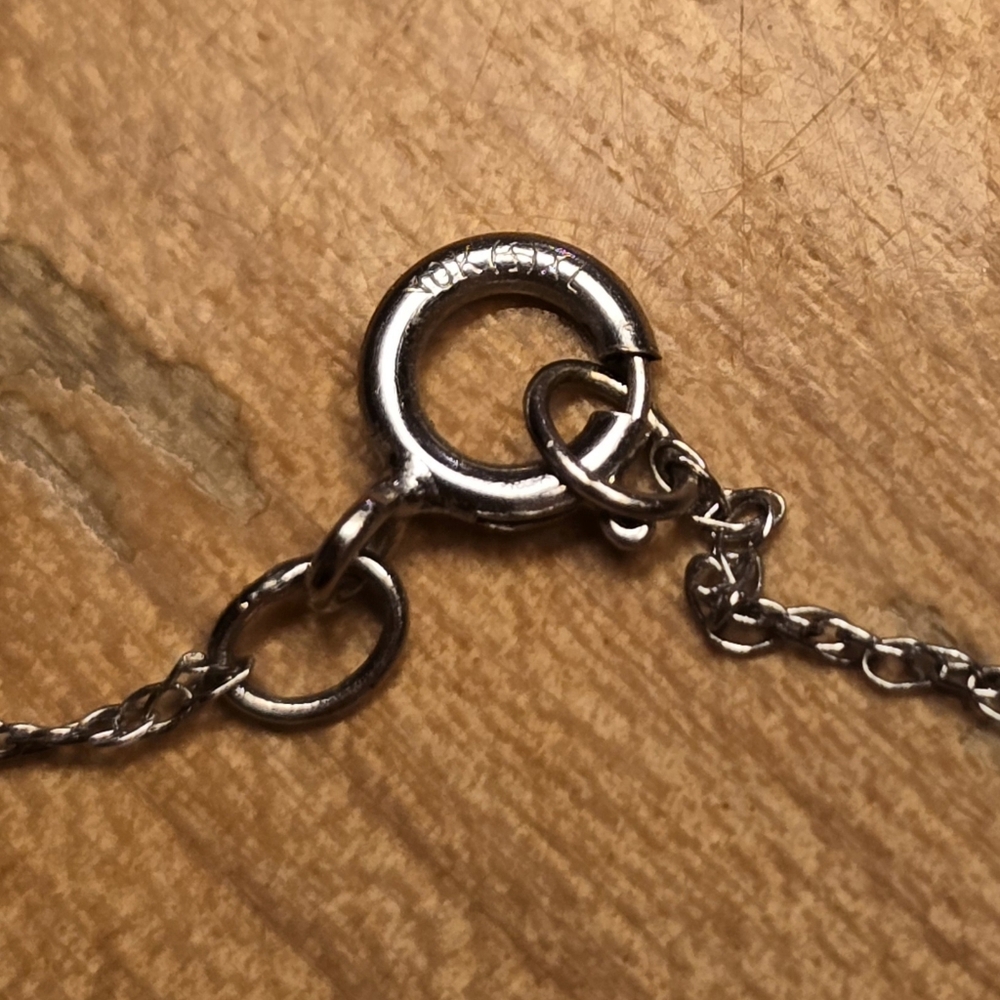 Gold and Silver Heart Pendant Necklace - Picture 6 of 6